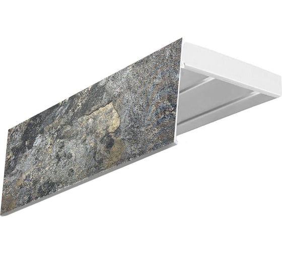 Изображение товара Карниз Эскар эконом+ в сборе 2-х рядный, мармарос платина, 7 см, 2,0 м, 145420200