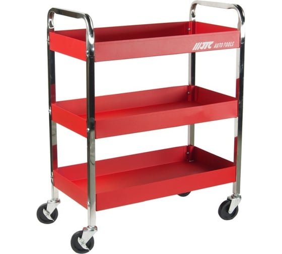 Изображение товара Тележка инструментальная (3 секции, красная, на колесах, с открытым отсеком) JTC S1073