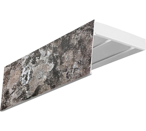 Изображение товара Карниз Эскар эконом+ в сборе 2-х рядный, мармарос тауп, 7 см, 2,8 м, 146420280