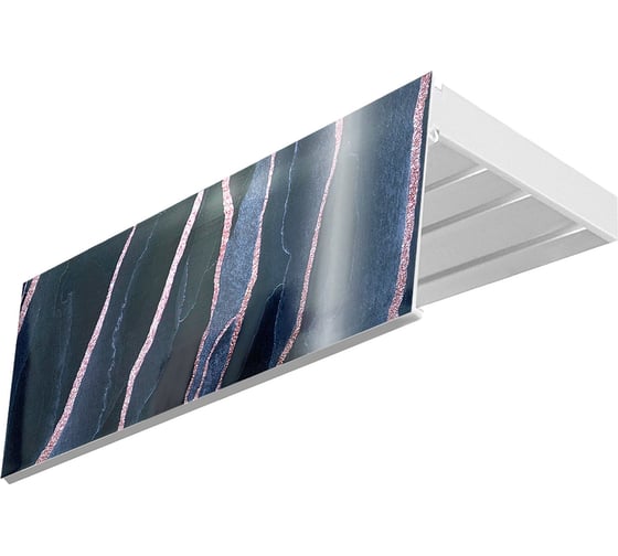 Изображение товара Карниз Эскар эконом+ в сборе 3-х рядный, оникс синий, 7 см, 1,6 м, 143430160