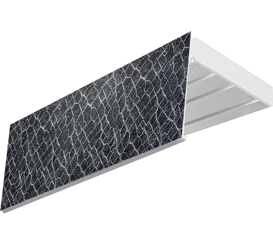 Изображение товара Карниз Эскар эконом+ в сборе 3-х рядный, снейк серебро, 7 см, 1,8 м, 147430180