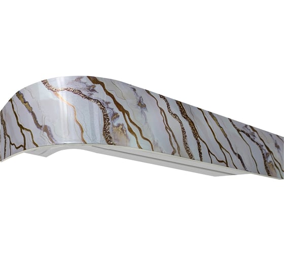 Изображение товара Карниз Эскар классика в сборе 3-х рядный, шарм белое золото, 7 см, 2,0 м, 140450200