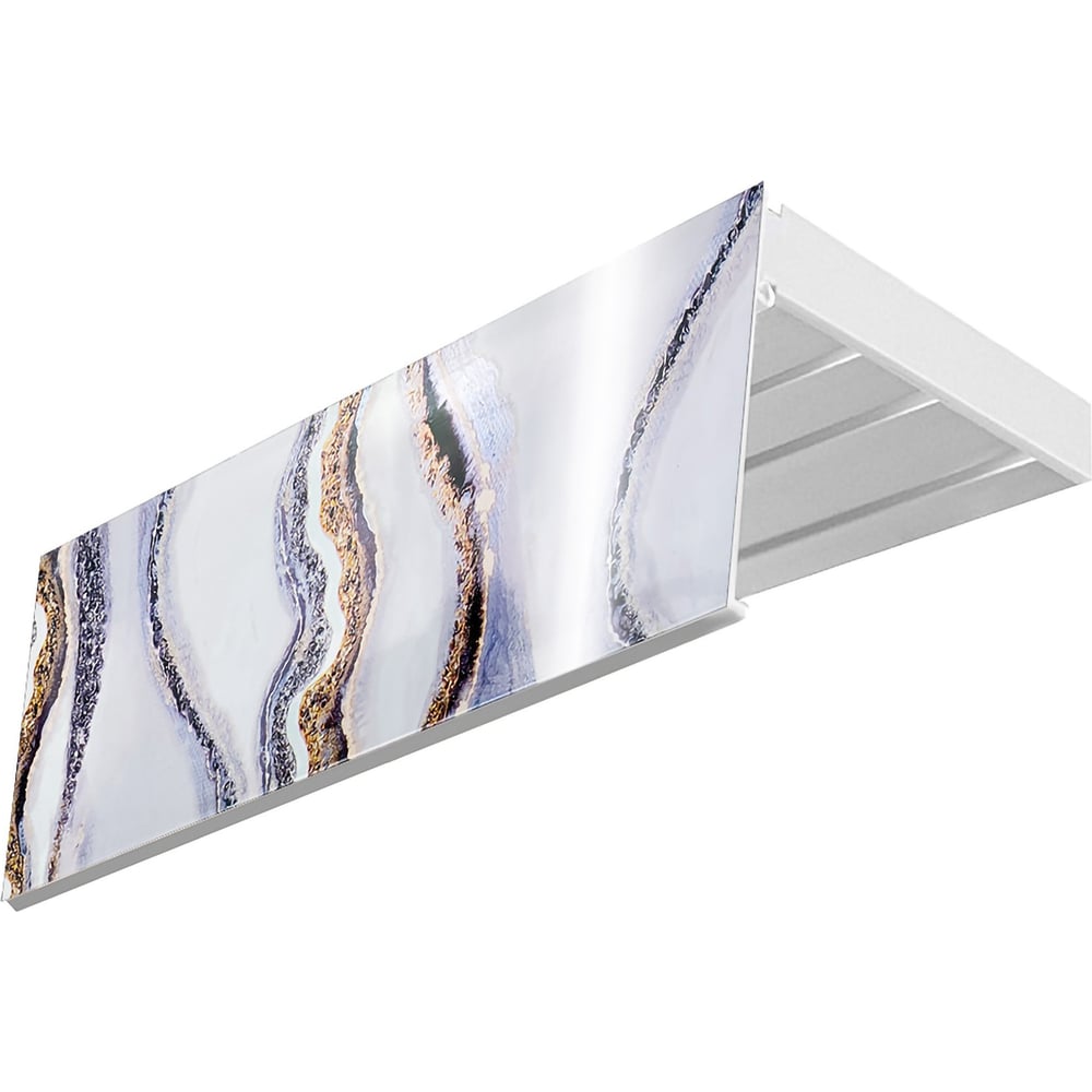 Изображение товара Карниз Эскар эконом+ 3-х рядный сборный в сборе 3,5 м голубое серебро