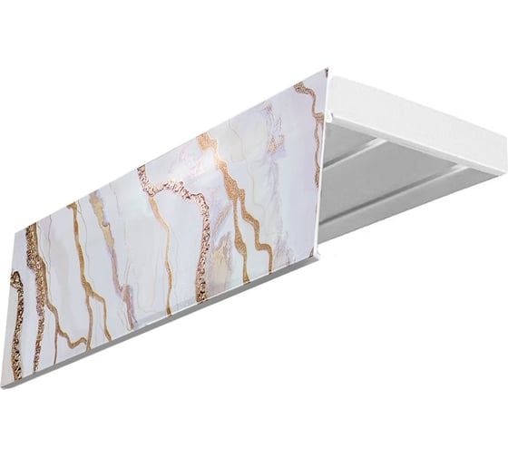 Изображение товара Карниз Эскар эконом+ в сборе 2-х рядный, шарм белое золото, 7 см, 3,0 м, 140420300