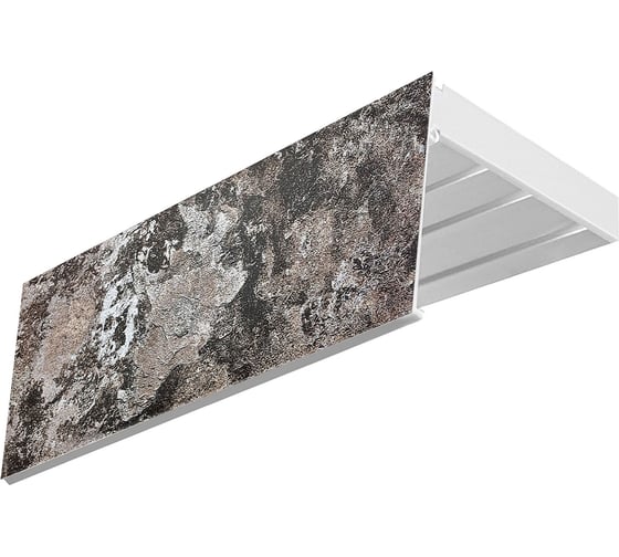 Изображение товара Карниз Эскар эконом+ в сборе 3-х рядный, мармарос тауп, 7 см, 2,4 м, 146430240