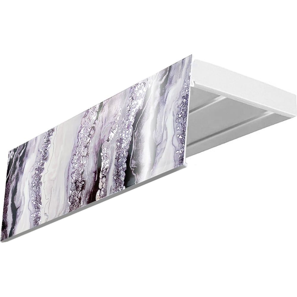 Изображение товара Карниз Эскар эконом+ двухрядный сборный для натяжных потолков 3,5 м белое серебро