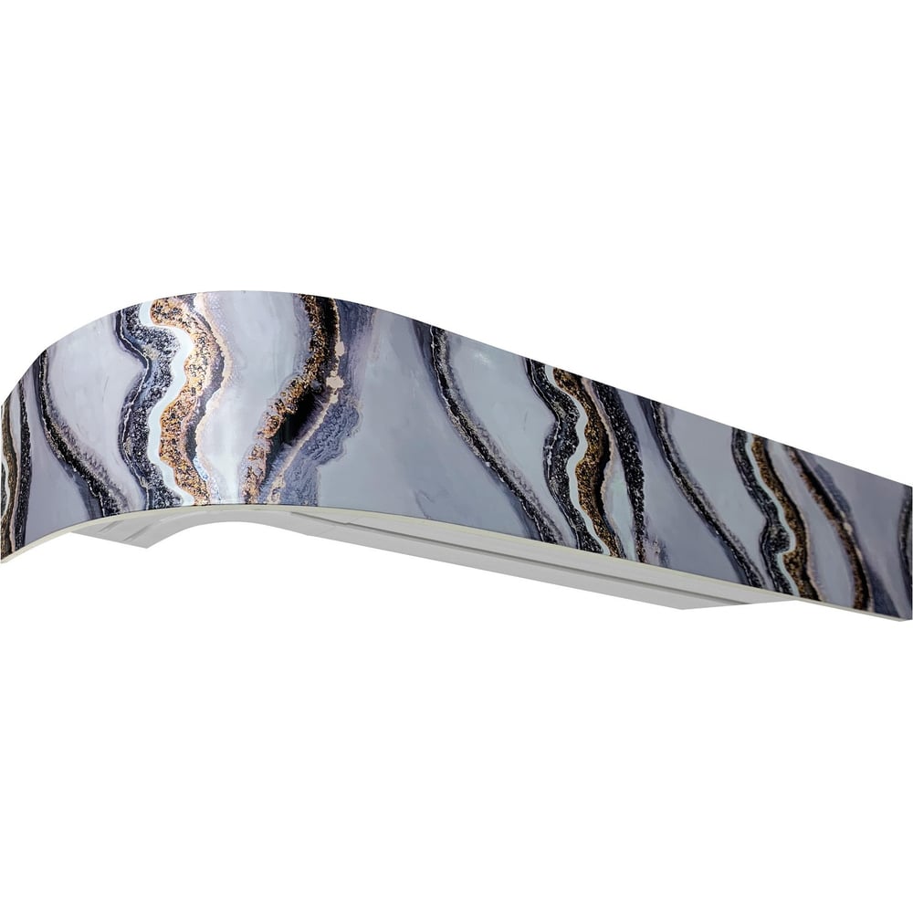 Изображение товара Карниз Эскар классика в сборе трехрядный шарм голубое серебро 2,8 м