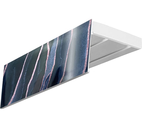 Изображение товара Карниз Эскар эконом+ в сборе 2-х рядный, оникс синий, 7 см, 2,0 м, 143420200