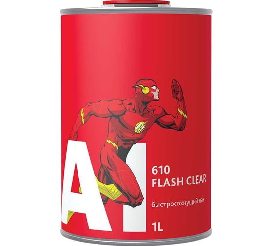 Изображение товара Лак A1 610 Flash Clear быстросохнущий экспресс для авто, в комплекте с отвердителем 1 л +0.5 л 610FL-1000
