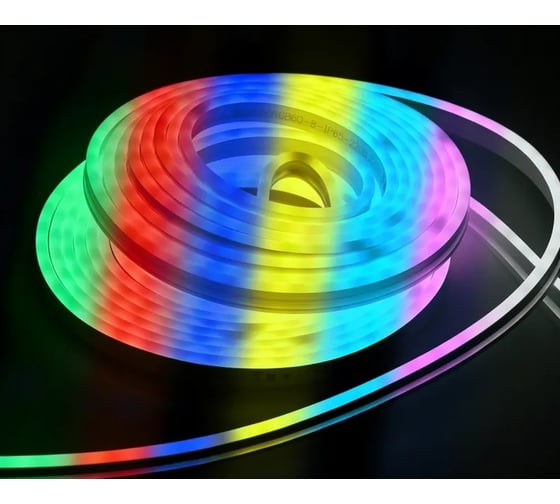 Изображение товара Комплект светодиодной подсветки "неон" IEK (лента led 5м lsr5-5050rgb60-8-ip65-220в + драйвер) LSR5-RGB-060-65-2-05-S0