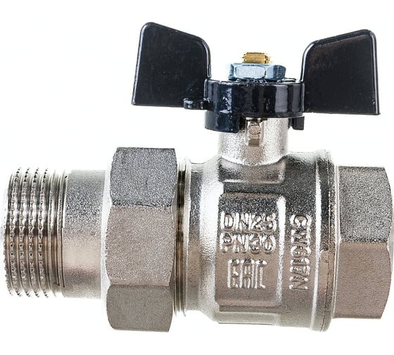 Изображение товара Кран Американка Н/В Ду-25 /1" бабочка черная Bugatti NEW JERSEY 9220006