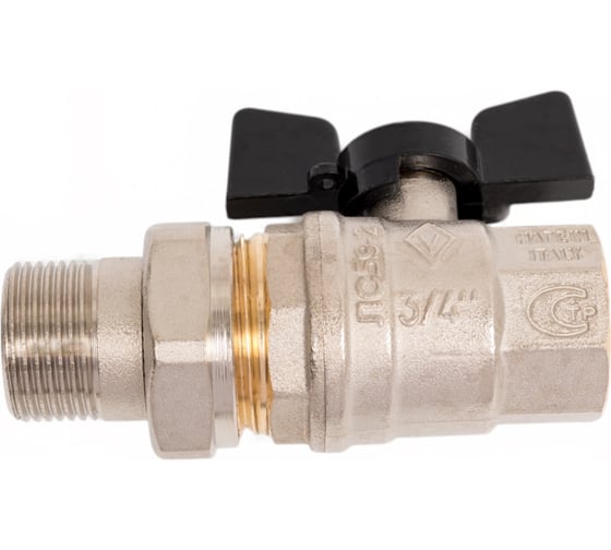 Изображение товара Кран Американка Н/В Ду-20 /3/4" Бабочка черная Bugatti OREGON 03220075 03220032