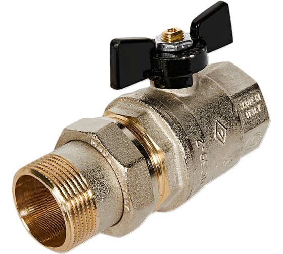 Изображение товара Кран Американка Н/В Ду-32 /1-1/4" Бабочка черная Bugatti OREGON 03220042