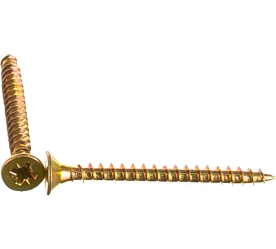Изображение товара Шуруп, жёлтый цинк Крепежная техника 5,0х50 300шт 431388 БК