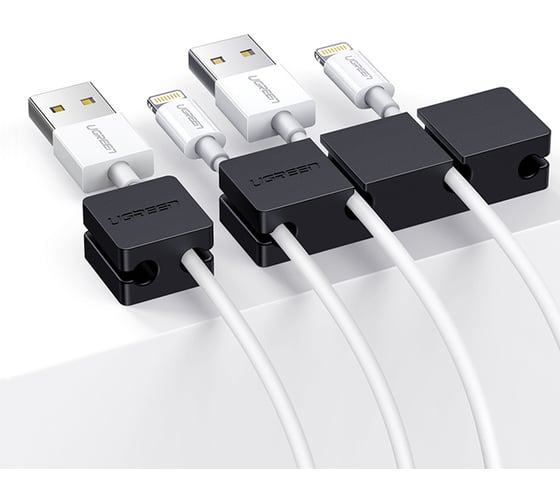 Изображение товара Держатель для проводов Ugreen lp208 cable holder clips (3+1 комбинация). цвет: черный 70585