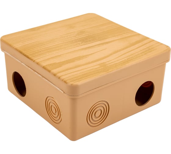 Изображение товара Распаячная коробка IEK км 100x100x50мм о/к ip54 8 вв. сосна UKO31-100-100-050-K34-54