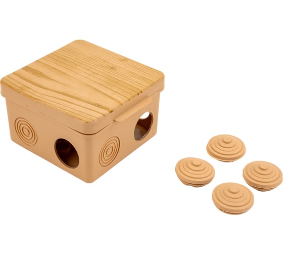 Изображение товара Распаeчная коробка IEK км 80x80x50мм о/к ip54 7 вв. сосна UKO31-080-080-050-K34-54