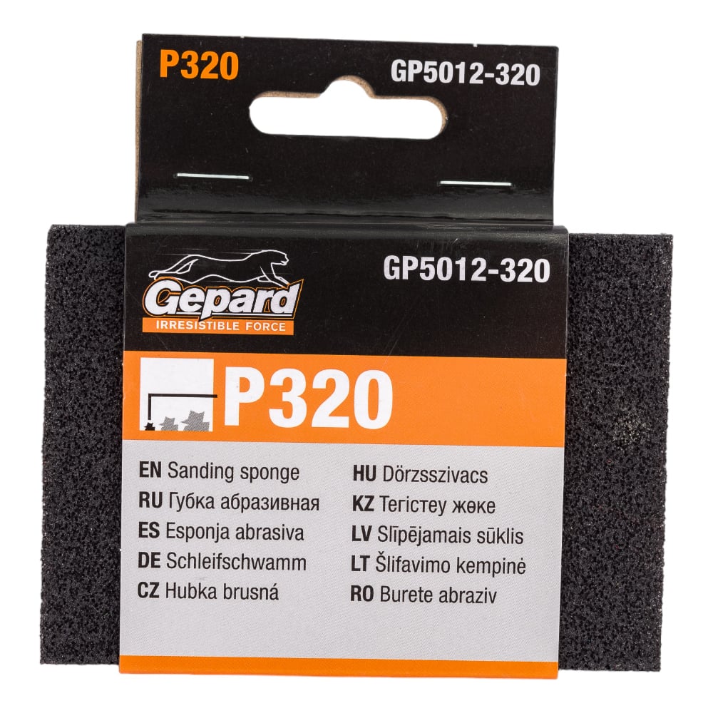 Изображение товара Губка абразивная 4-х сторонняя Р320 Gepard GP5012-320 для шлифовки