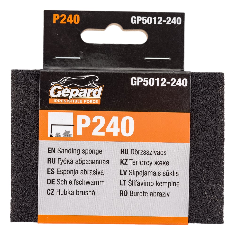 Изображение товара Губка абразивная 4-х сторонняя Р240 Gepard GP5012-240 для шлифовки и полировки