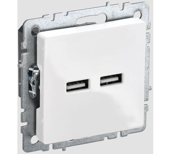 Изображение товара Розетка USB IEK Brite a+a 5в 3,1а рю10-1-брб белый BR-U21-D31-K01