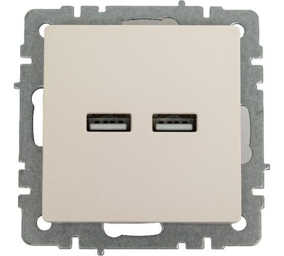 Изображение товара Розетка USB IEK Brite a+a 5в 3,1а рю10-1-брж жемчуг BR-U21-D31-K36