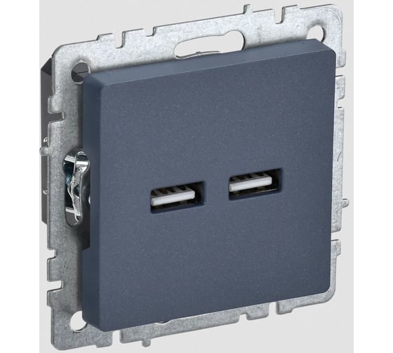 Изображение товара Розетка USB IEK Brite a+a 5в 3,1а рю10-1-брм маренго BR-U21-D31-K35