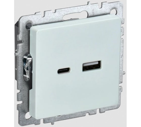 Изображение товара Розетка USB IEK Brite a+c 18вт рю11-1-брж жемчуг BR-U22-018-K36