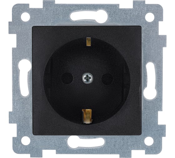 Изображение товара Механизм одноместной розетки Кунцево-Электро "мария" с заземляющим контактом скрытой установки рс16-445 антрацит 110038
