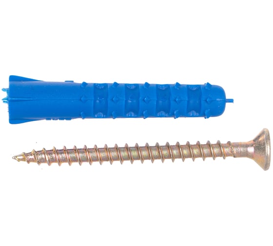 Изображение товара Дюбель еж с шурупом Качественный Крепеж для установки плинтусов 6х35 120 шт 0501095 КЧ