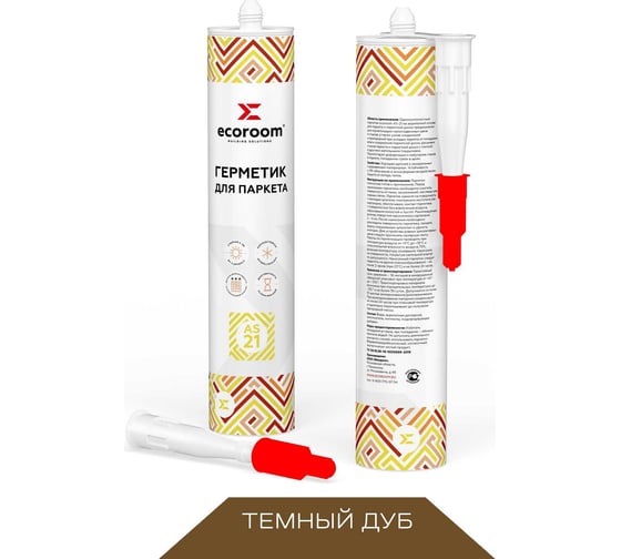 Изображение товара Акриловый герметик для паркета ECOROOM AS-21 темный дуб, 310 мл 226-1-310-темн.дуб