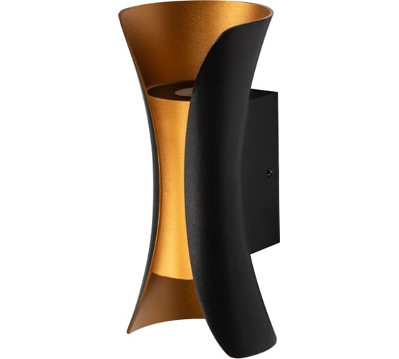 Изображение товара Светодиодая декоративная подсветка ЭРА WL42 BKGD 10Вт, 3500К, черный/золото, IP54, для интерьера, фасадов зданий Б0054420