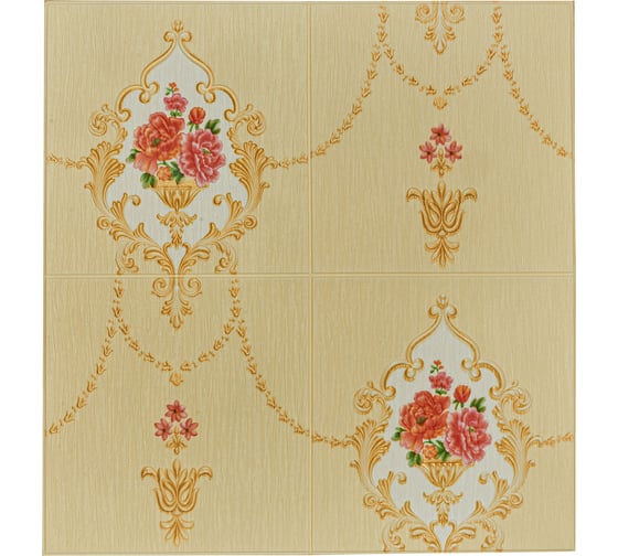 Изображение товара Мягкая самоклеящаяся 3D панель LAKO МЕГА комплект 10 шт., Барокко Бежевый, 70x70 см LKD-5-1032-KO-MEGA10