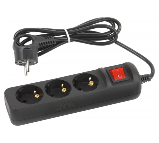 Изображение товара Электрический удлинитель ЭРА UX3es1,5mB с заземлением, с выключателем, 3 розетки, 1,5 м, ПВС 3x0,75мм2  Б0057727