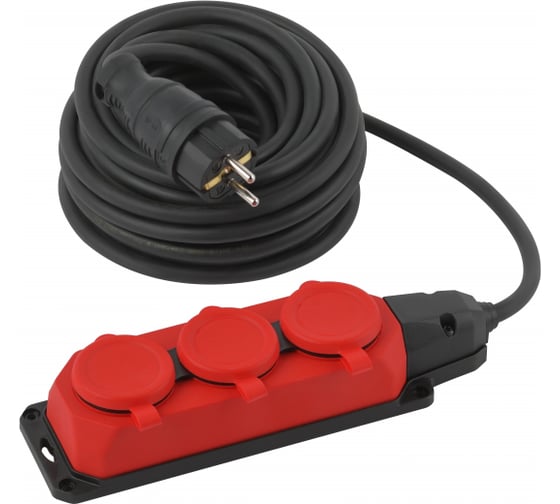 Изображение товара Силовой удлинитель ЭРА UK3e3x1,530mIP44(KG) с заземлением, 3 розетки, каучук, 30м, КГ 3x1,5мм2 IP44 Б0057582