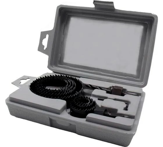 Изображение товара Набор кольцевых пил по дереву 19-82 мм (19,22,29,38,44,51,60,67,82) 12 предметов TOOLAS 00002930