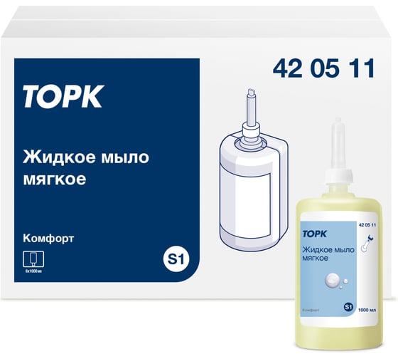 Изображение товара Жидкое мыло-крем для рук TORK (Tellus) Advanced 1 л., S1 арт.420511 25526