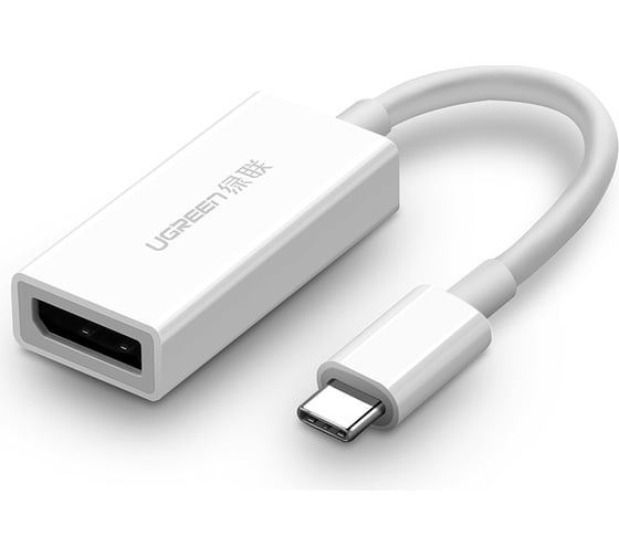 Изображение товара Адаптер Ugreen mm130 usb-c to displayport adapter. цвет: белый 40372