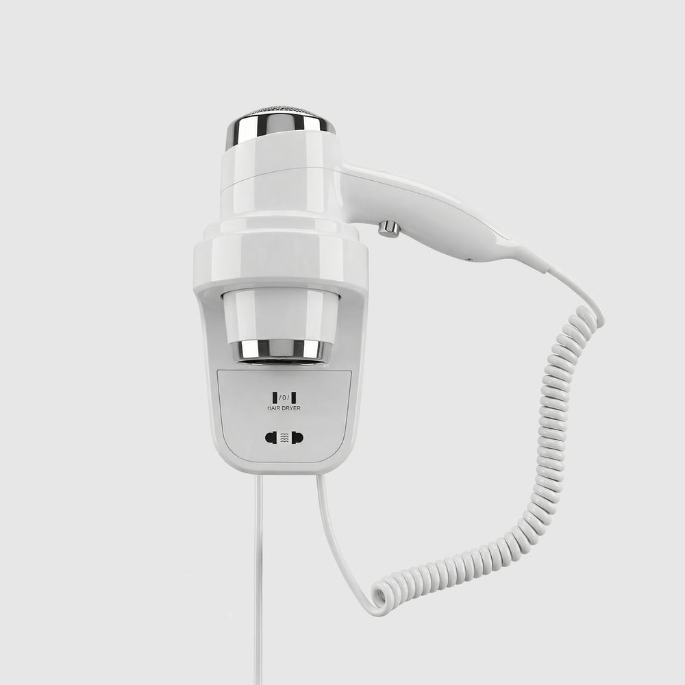 Изображение товара Настенный фен Nofer белый 2200 Вт с двумя скоростями и конструкцией IP20