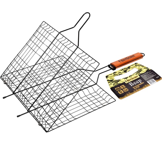 Изображение товара Большая решетка-гриль с антипригарным покрытием BOYSCOUT + картонный веер 61312