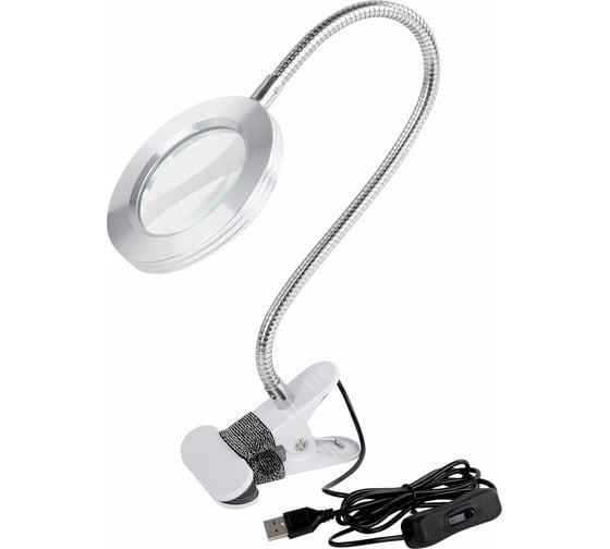 Изображение товара Настольная лупа BRAUBERG на прищепке, с led подсветкой, диаметр 75 мм, увеличение 3 455931