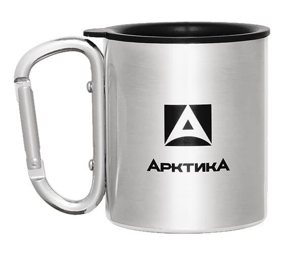 Изображение товара Стальная термокружка Арктик 0.3 л, полированная с карабином 801-300К