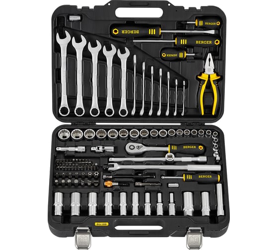 Изображение товара Универсальный набор инструментов 100 предметов Berger BG BG100-3814