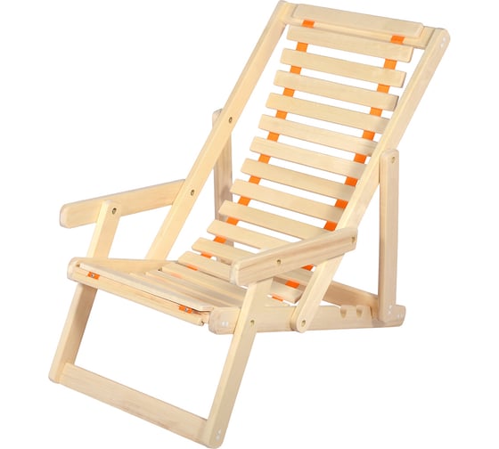 Изображение товара Деревянный шезлонг с подлокотниками Банные штучки 105х65х95 см 32016