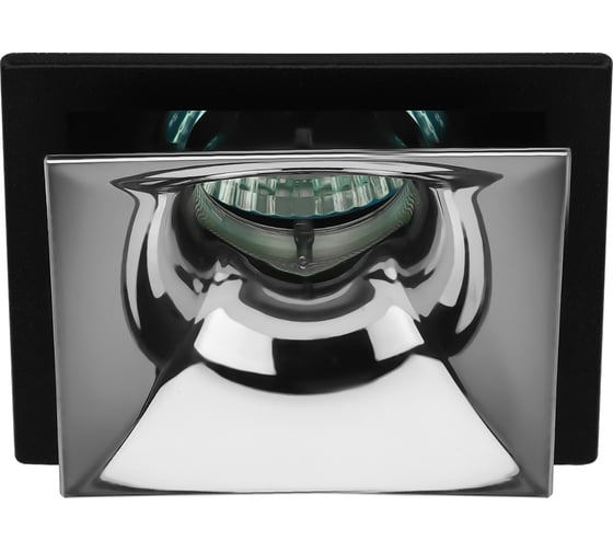 Изображение товара Декоративный встраиваемый светильник ЭРА KL102 BK/CH MR16, GU5.3, черный хром Б0056356