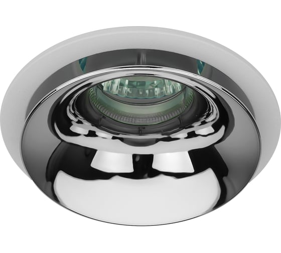 Изображение товара Декоративный встраиваемый светильник ЭРА KL103 WH/CH MR16, GU5.3, белый/хром, Б0056353