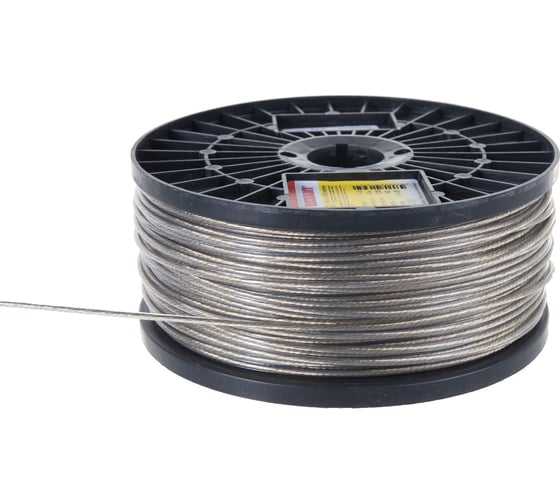 Изображение товара Стальной трос REXANT в ПВХ изоляции d=3.0 мм, катушка 200 метров 09-5330