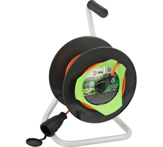 Изображение товара Силовой удлинитель ЭРА RP1e3x0.7520m на пластиковой катушке, c заземлением, 1 розетка, 20м, ПВС 3x0,75мм, Б0059773