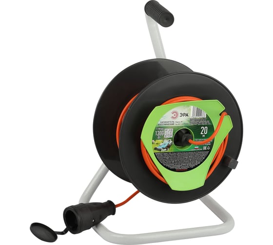 Изображение товара Силовой удлинитель ЭРА RP12x0.7520m на пластиковой катушке, без заземления, 1 розетка, 20м, ПВС 2x0,75мм, Б0059767