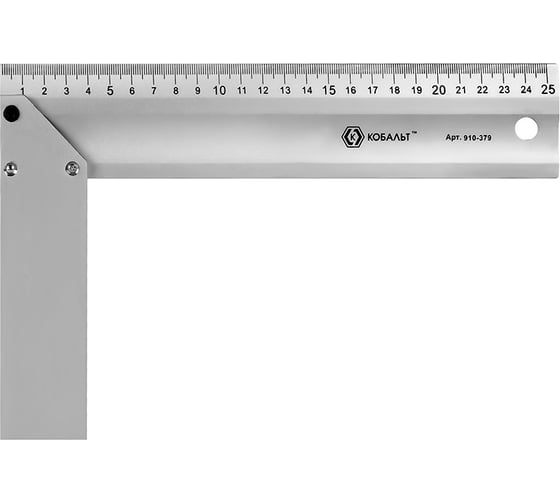 Изображение товара Угольник столярный КОБАЛЬТ, 250 мм, алюминиевый 910-379
