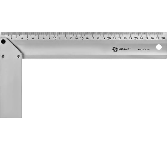 Изображение товара Угольник столярный КОБАЛЬТ, 300 мм, алюминиевый 910-386